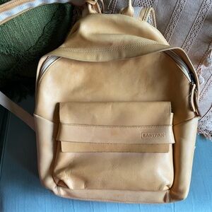 Eastpak padded leather backpack